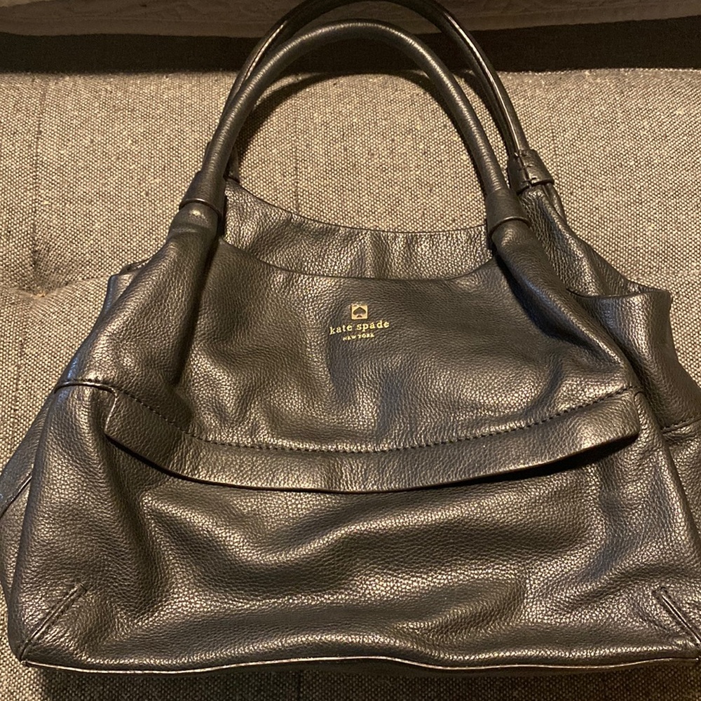 Black Leather Kate Spade Handbag